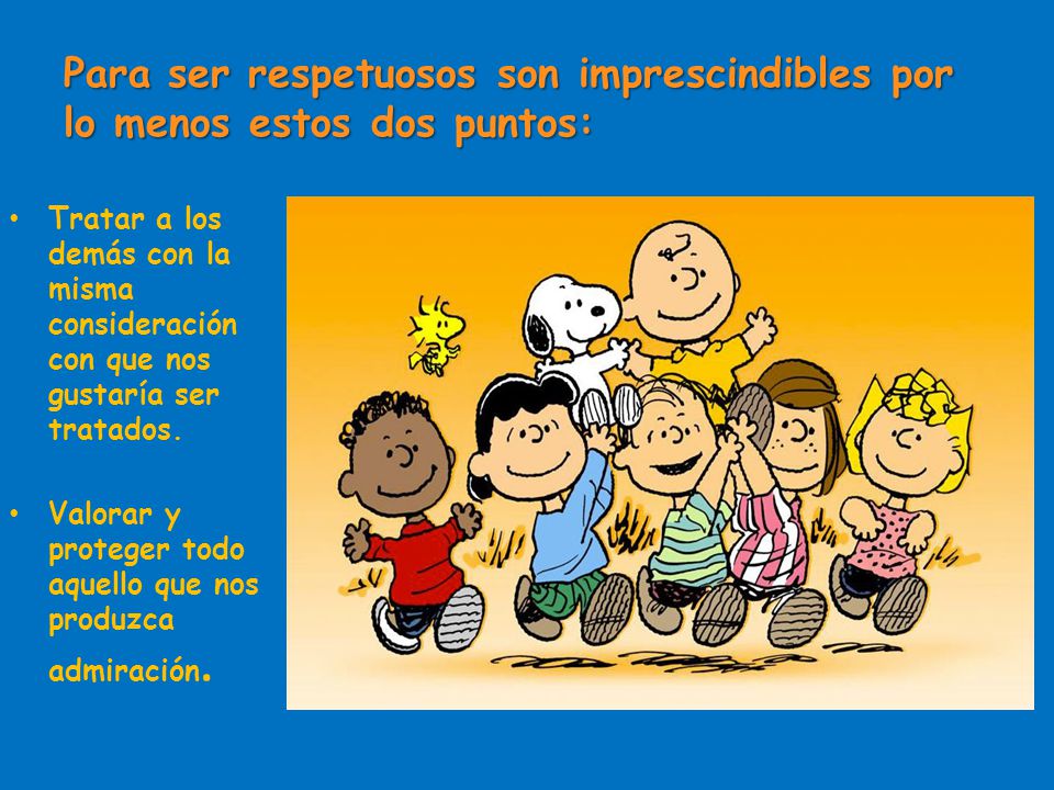 Para ser respetuosos son imprescindibles por lo menos estos dos puntos: