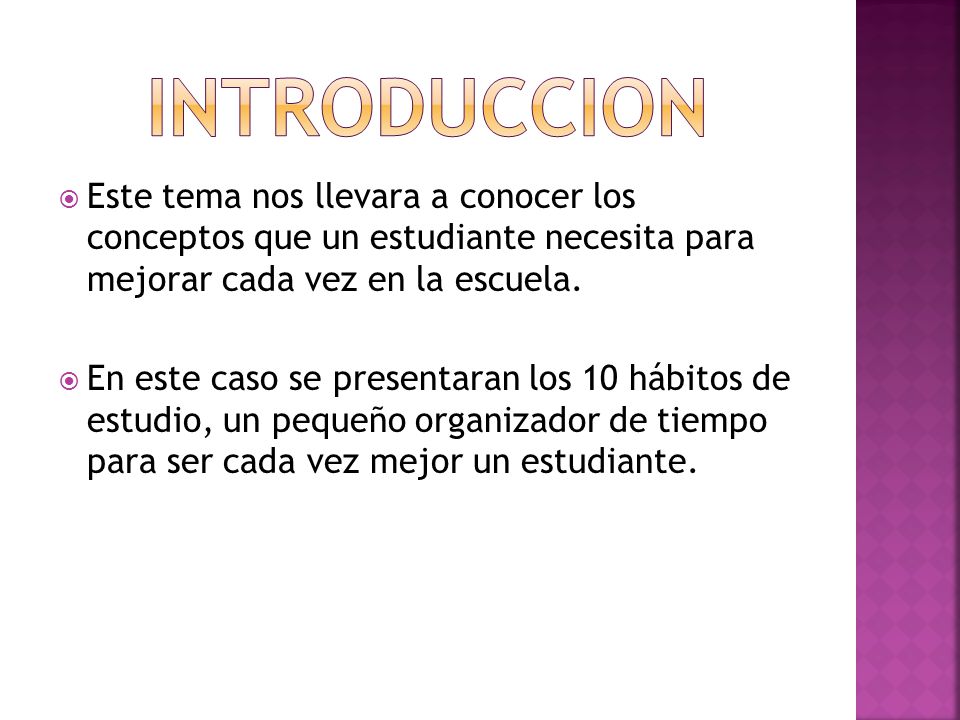 INTRODUCCION Este tema nos llevara a conocer los conceptos que un estudiante necesita para mejorar cada vez en la escuela.
