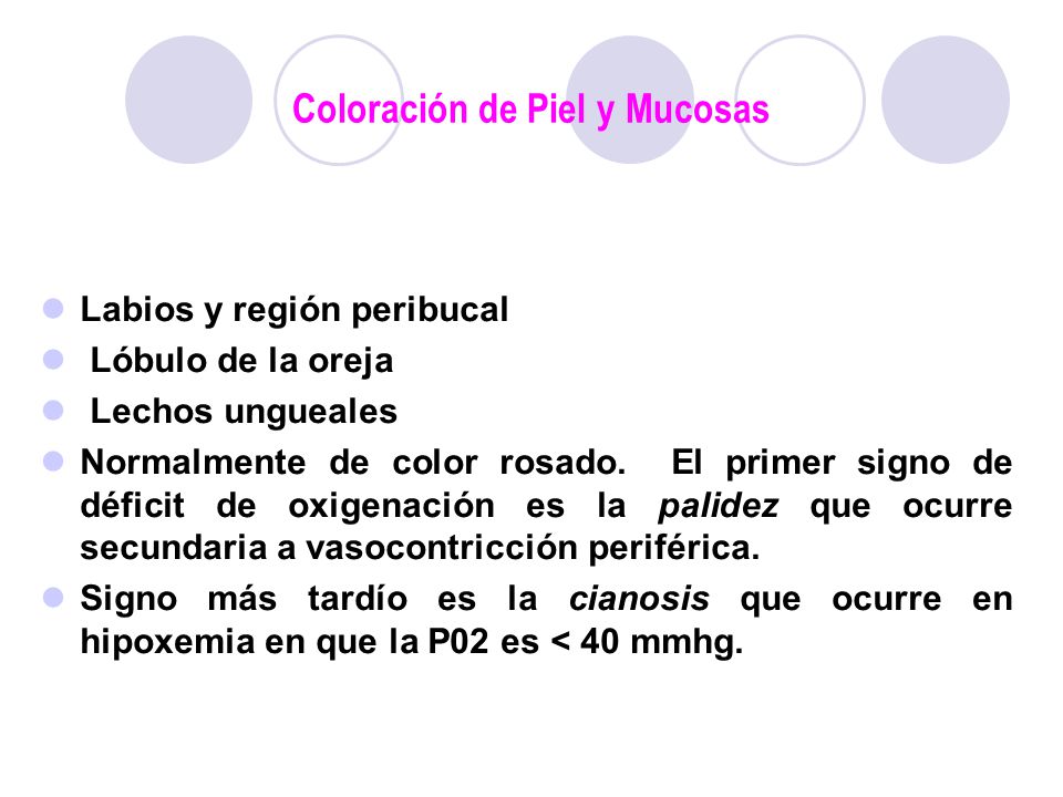 Coloración de Piel y Mucosas