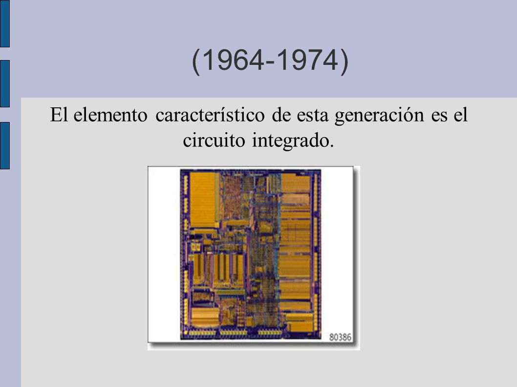 ( ) El elemento característico de esta generación es el circuito integrado.