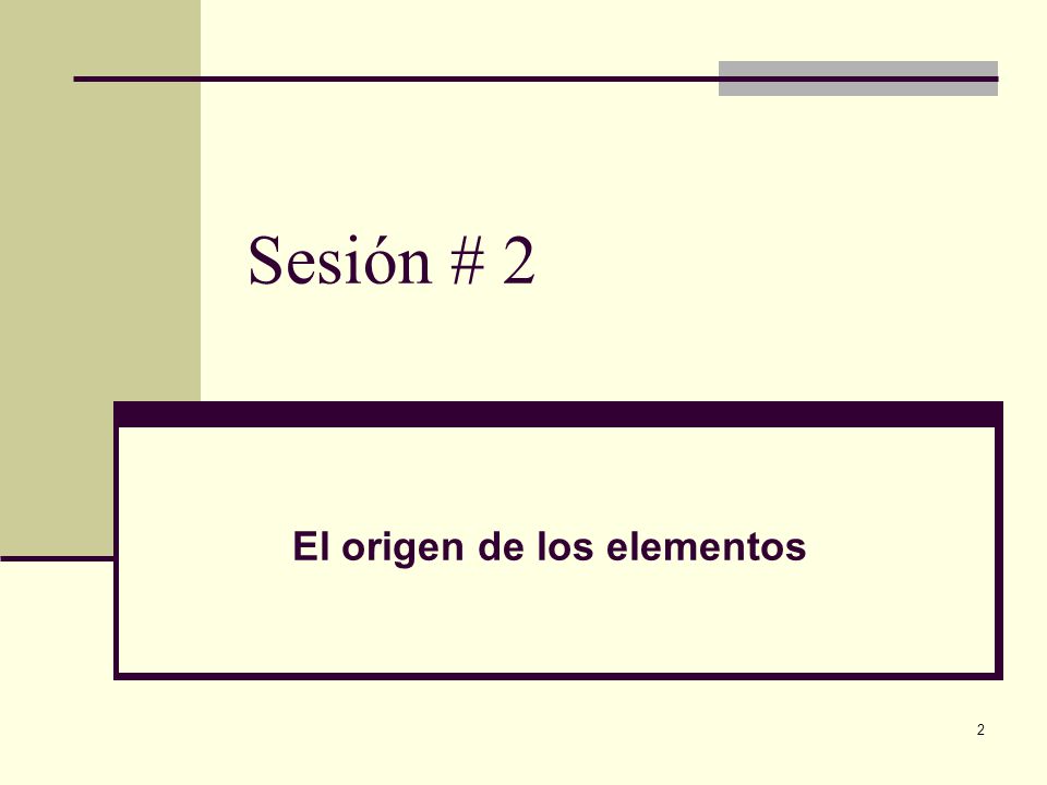 El origen de los elementos