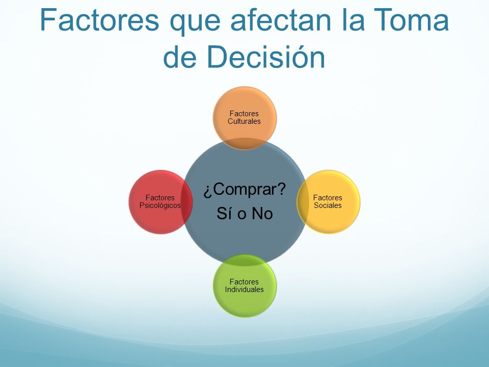 Factores que afectan la Toma de Decisión