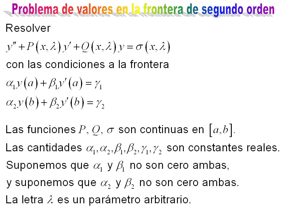 Problema de valores en la frontera de segundo orden
