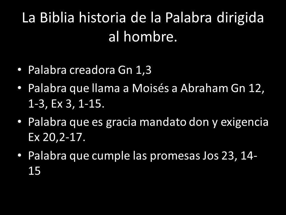 La Biblia historia de la Palabra dirigida al hombre.