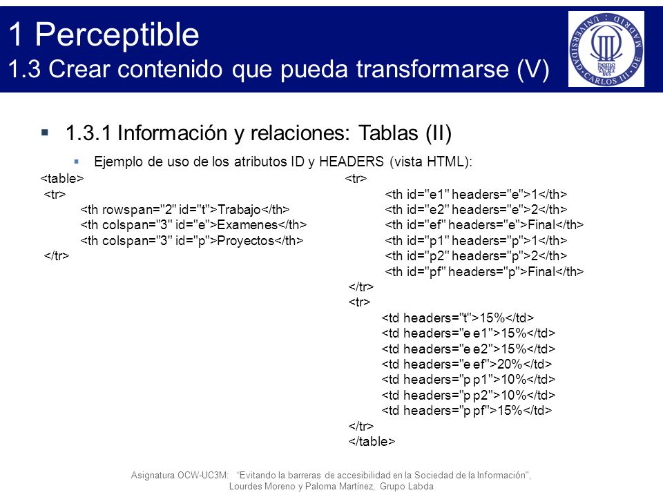 1 Perceptible 1.3 Crear contenido que pueda transformarse (V)