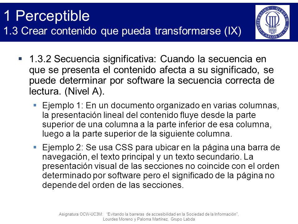 1 Perceptible 1.3 Crear contenido que pueda transformarse (IX)