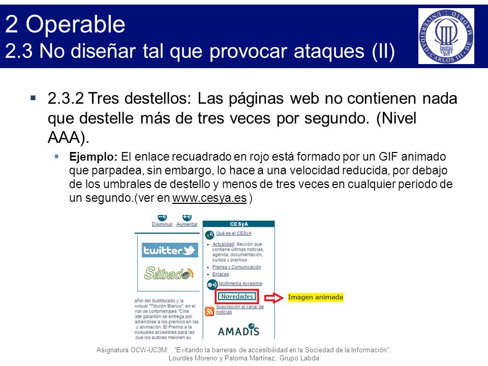 2 Operable 2.3 No diseñar tal que provocar ataques (II)