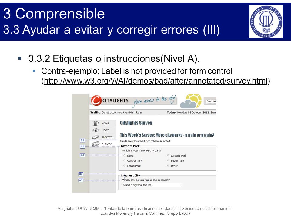 3 Comprensible 3.3 Ayudar a evitar y corregir errores (III)