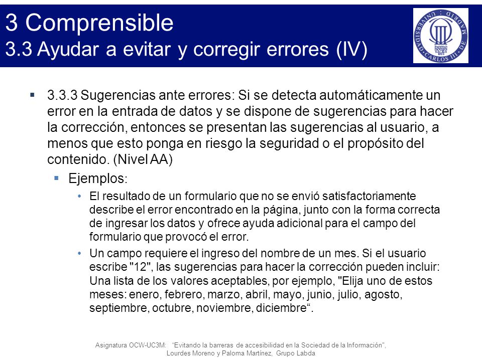 3 Comprensible 3.3 Ayudar a evitar y corregir errores (IV)