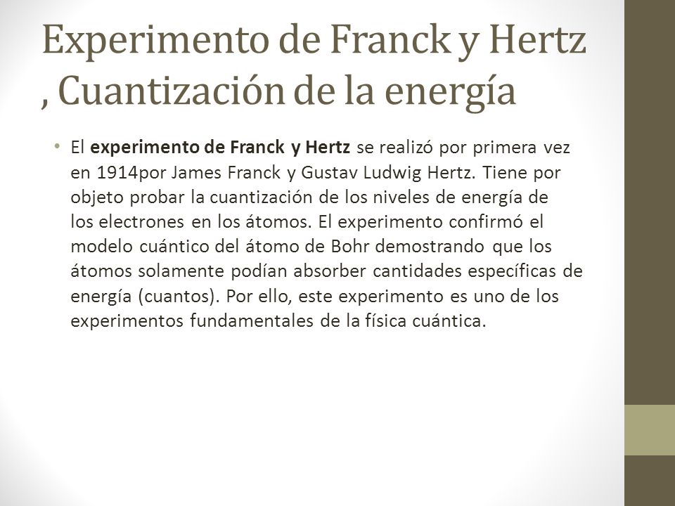 Experimento de Franck y Hertz , Cuantización de la energía