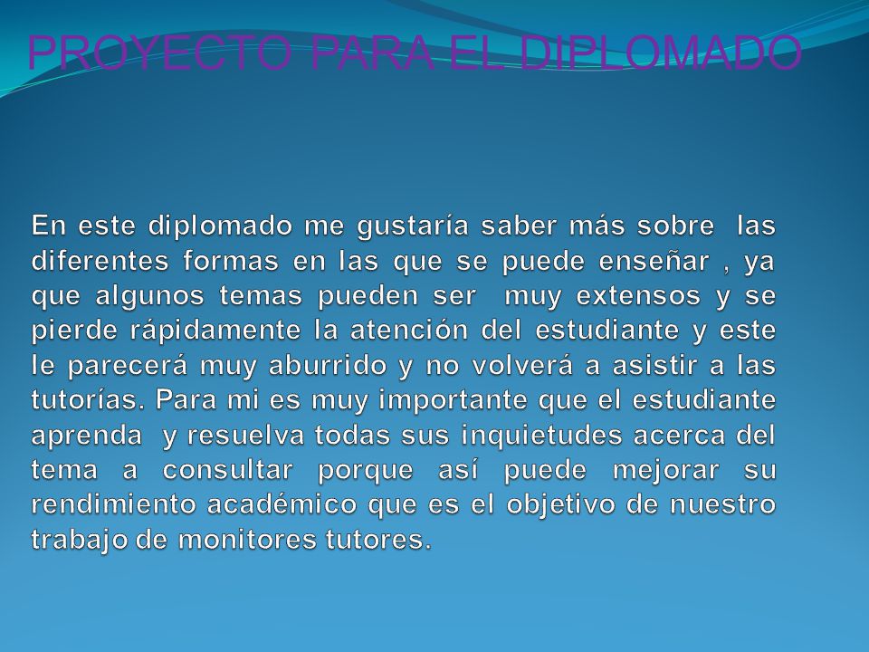 PROYECTO PARA EL DIPLOMADO