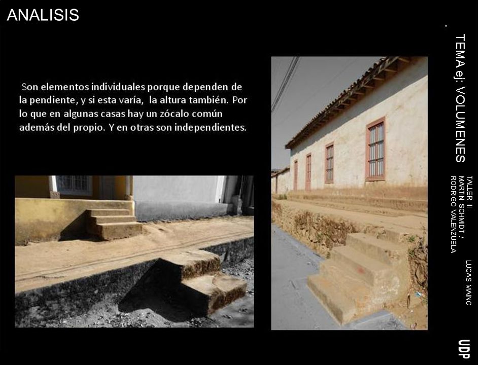 UDP ANALISIS PAREDONES TEMA ej: VOLUMENES TALLER III MARTIN SCHMIDT /