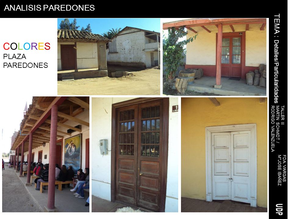UDP COLORES ANALISIS PAREDONES TEMA : Detalles/Particularidades PLAZA