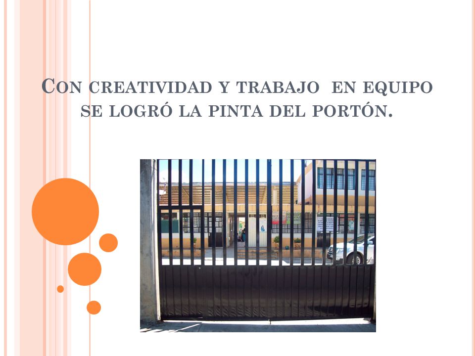 Con creatividad y trabajo en equipo se logró la pinta del portón.