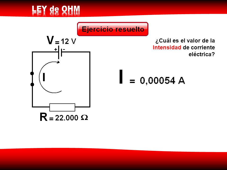 ¿Cuál es el valor de la Intensidad de corriente eléctrica