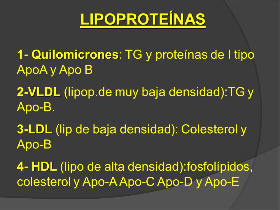 LIPOPROTEÍNAS 1- Quilomicrones: TG y proteínas de l tipo ApoA y Apo B