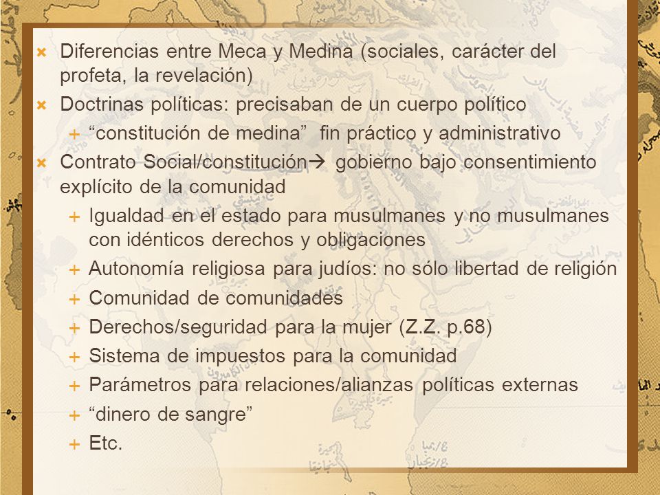 Diferencias entre Meca y Medina (sociales, carácter del profeta, la revelación)
