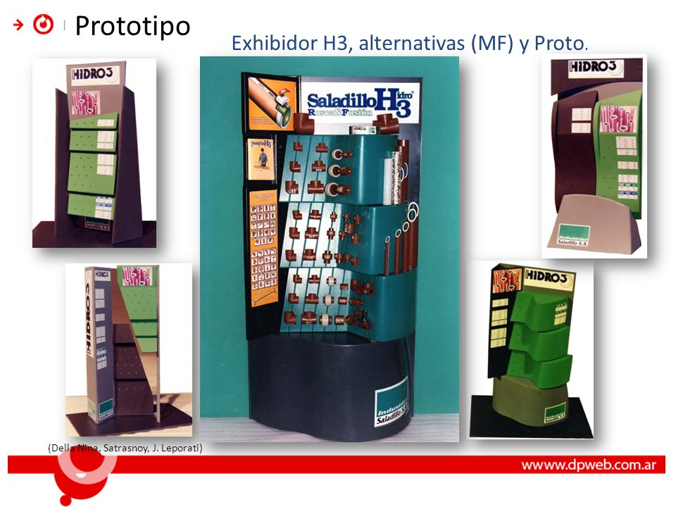 Prototipo Exhibidor H3, alternativas (MF) y Proto.