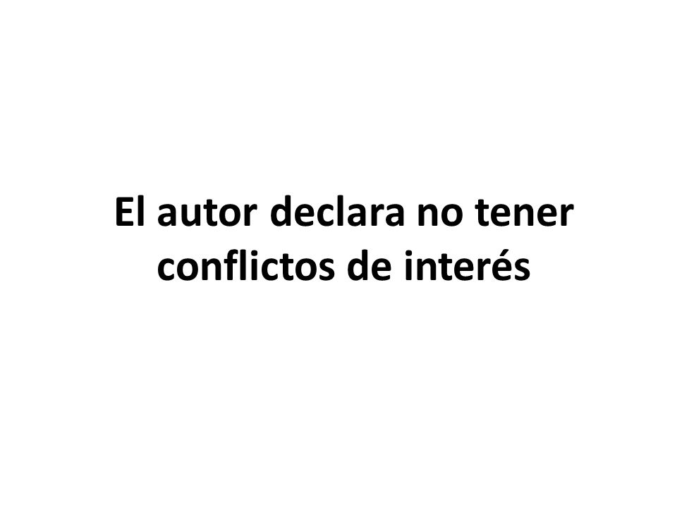 El autor declara no tener conflictos de interés