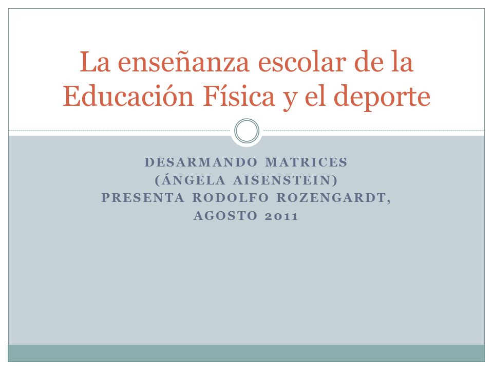 La enseñanza escolar de la Educación Física y el deporte