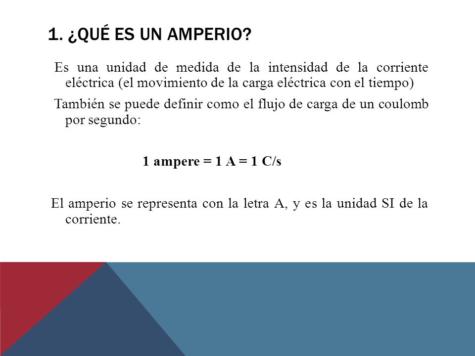 1. ¿Qué es un Amperio