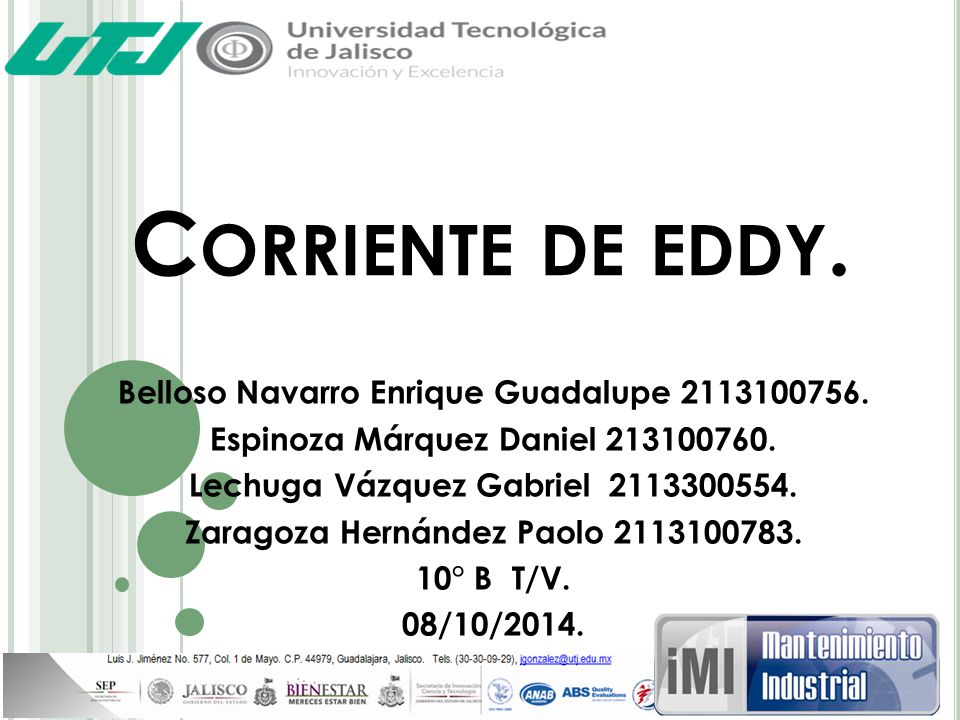Corriente de eddy. Belloso Navarro Enrique Guadalupe