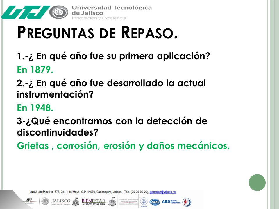 Preguntas de Repaso. 1.-¿ En qué año fue su primera aplicación
