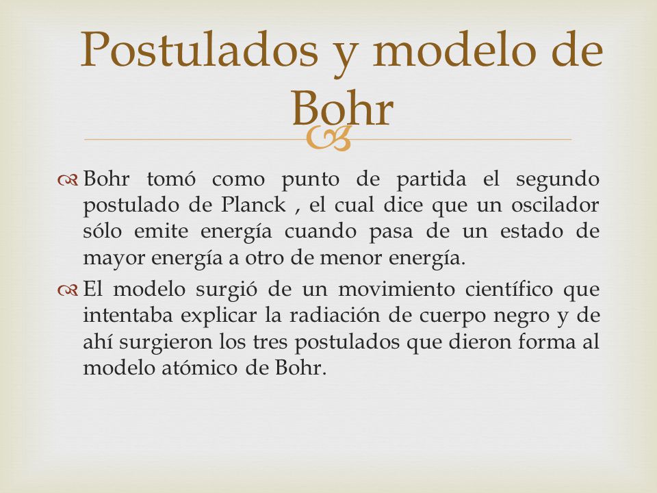 Postulados y modelo de Bohr