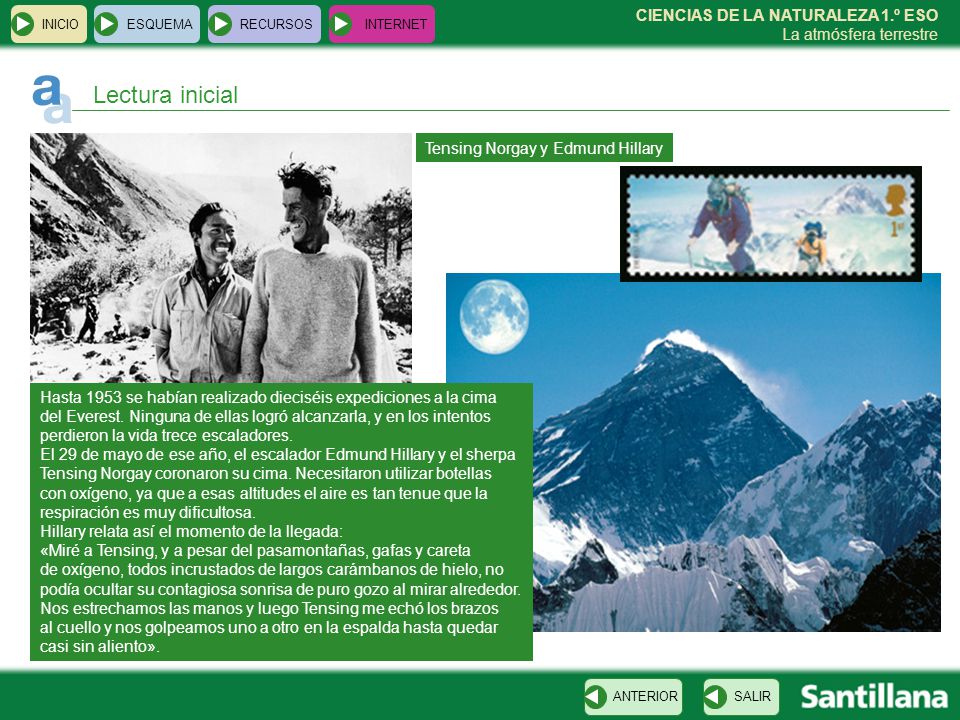 Lectura inicial Tensing Norgay y Edmund Hillary