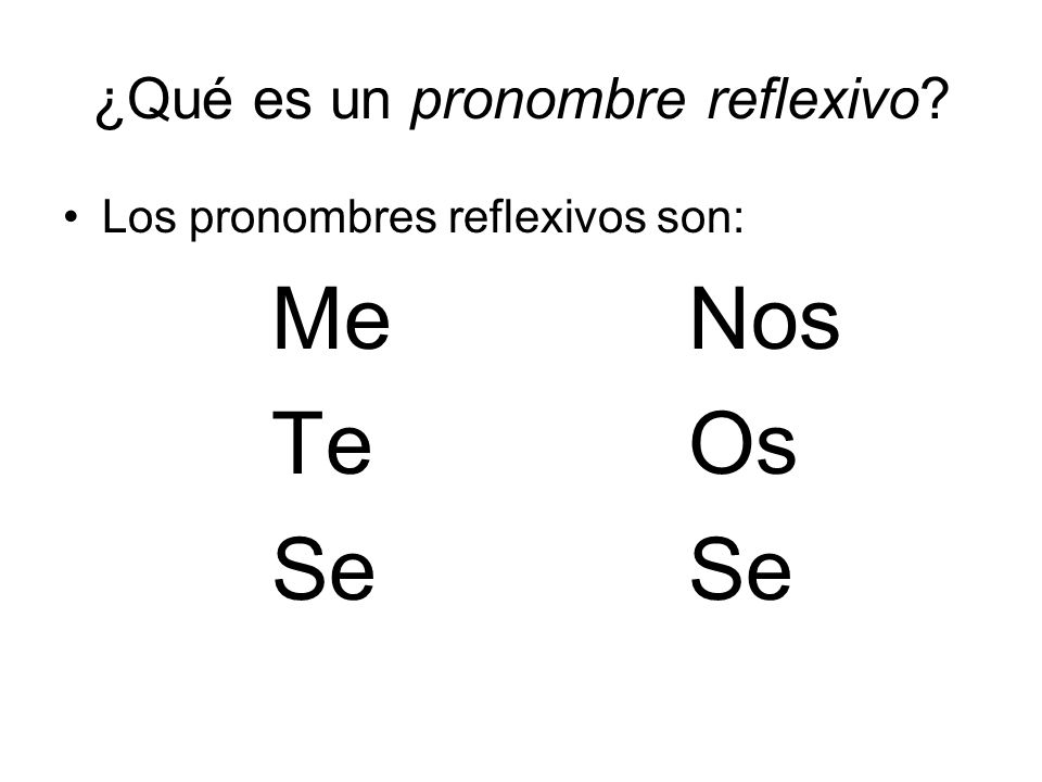 ¿Qué es un pronombre reflexivo
