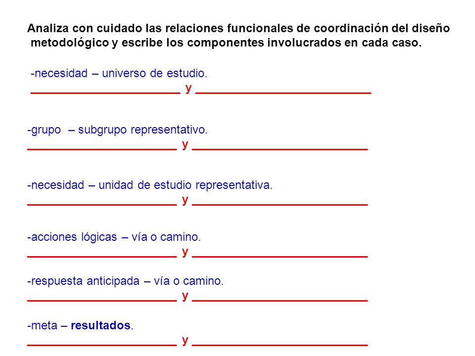 Analiza con cuidado las relaciones funcionales de coordinación del diseño