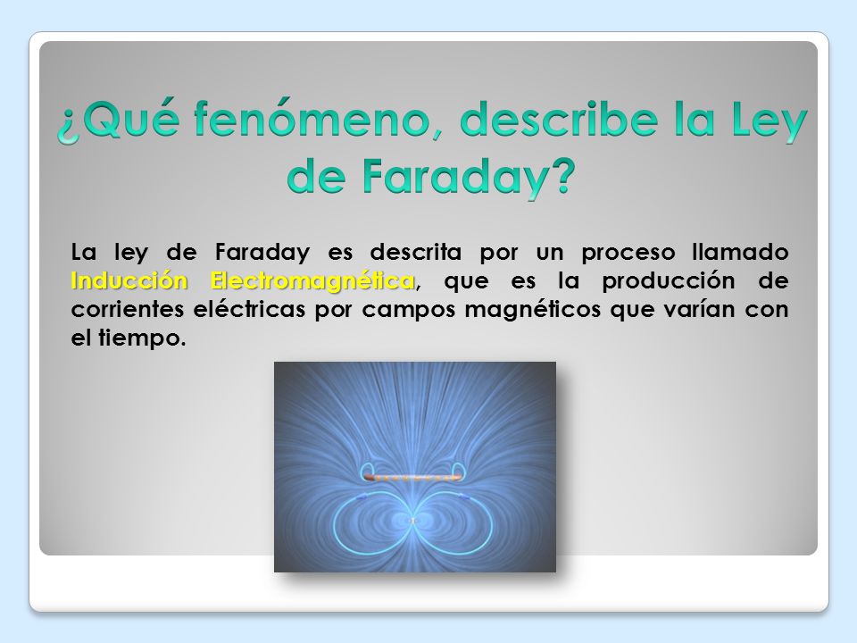 ¿Qué fenómeno, describe la Ley de Faraday