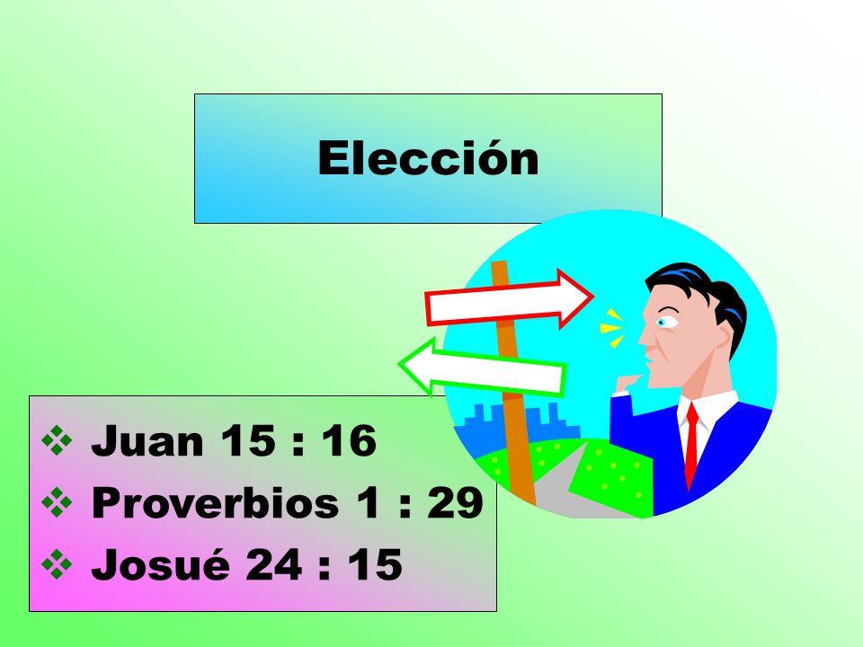 Elección Juan 15 : 16 Proverbios 1 : 29 Josué 24 : 15