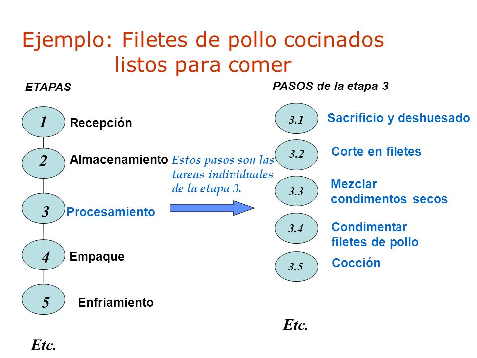Ejemplo: Filetes de pollo cocinados listos para comer