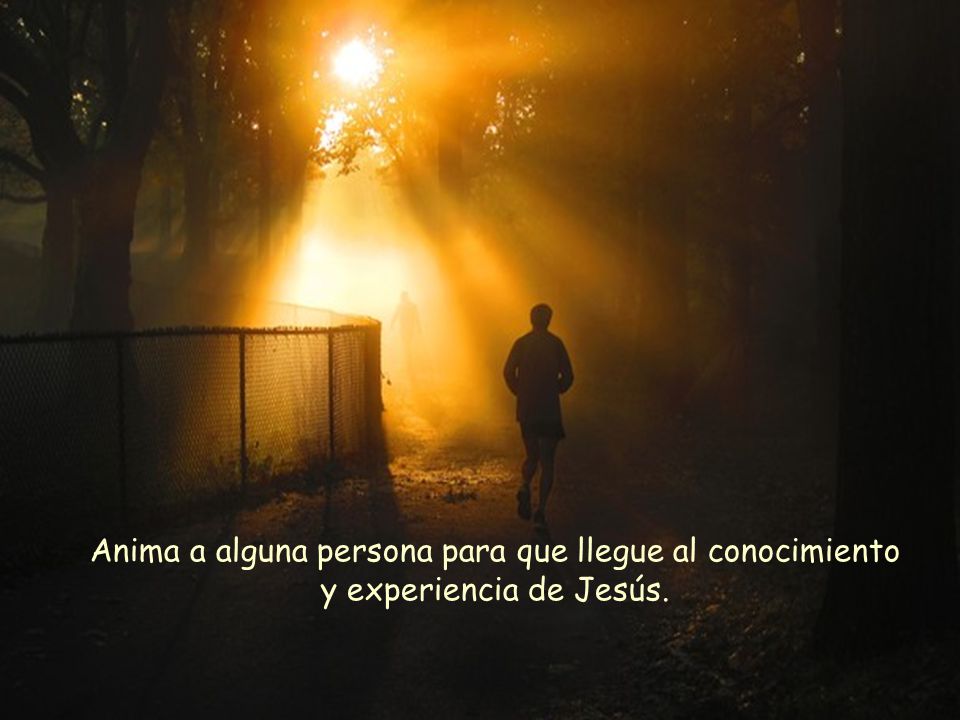 Anima a alguna persona para que llegue al conocimiento y experiencia de Jesús.