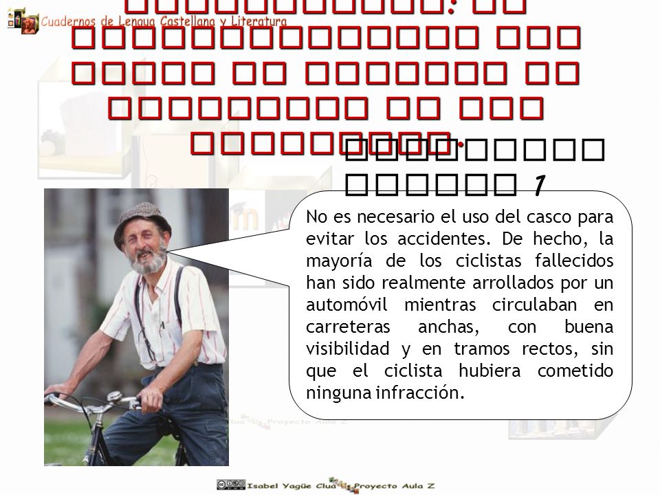 Contratesis: la obligatoriedad del casco no aumenta la seguridad de los ciclistas.
