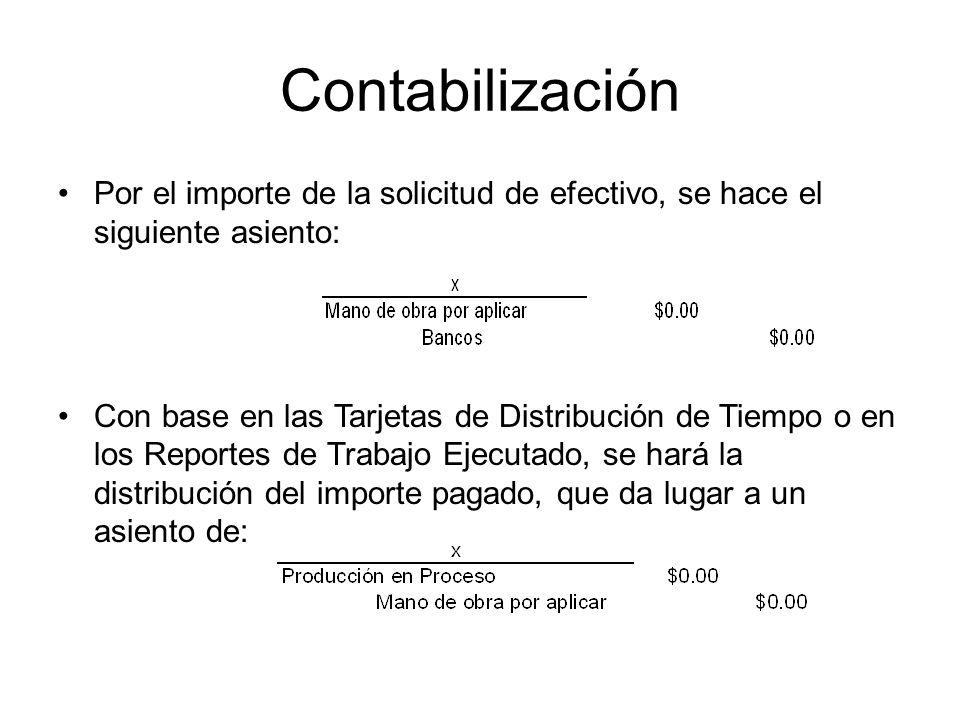 Contabilización Por el importe de la solicitud de efectivo, se hace el siguiente asiento: