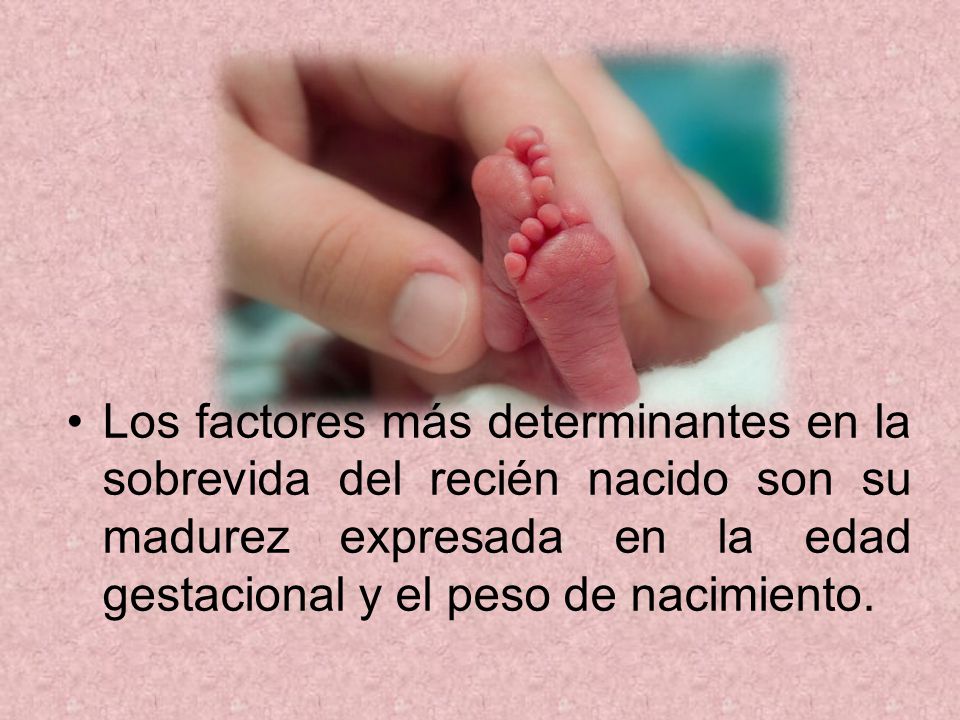 Los factores más determinantes en la sobrevida del recién nacido son su madurez expresada en la edad gestacional y el peso de nacimiento.
