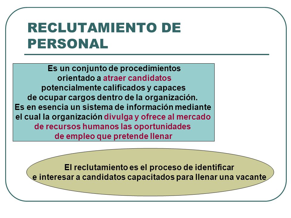 RECLUTAMIENTO DE PERSONAL