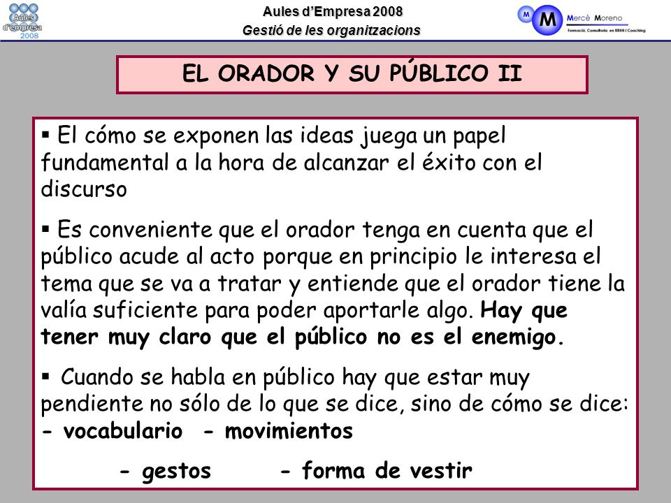 EL ORADOR Y SU PÚBLICO II