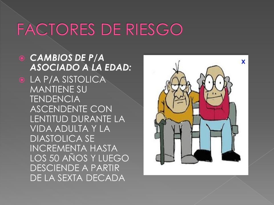 FACTORES DE RIESGO CAMBIOS DE P/A ASOCIADO A LA EDAD: