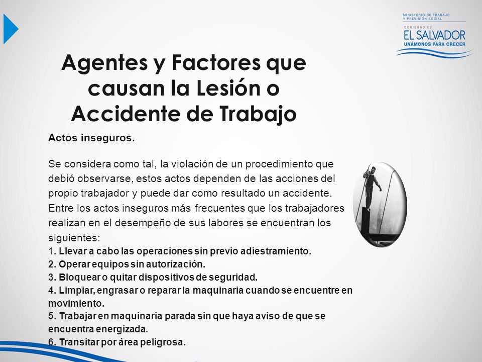 Agentes y Factores que causan la Lesión o Accidente de Trabajo