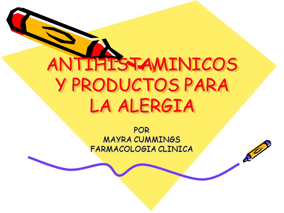 ANTIHISTAMINICOS Y PRODUCTOS PARA LA ALERGIA