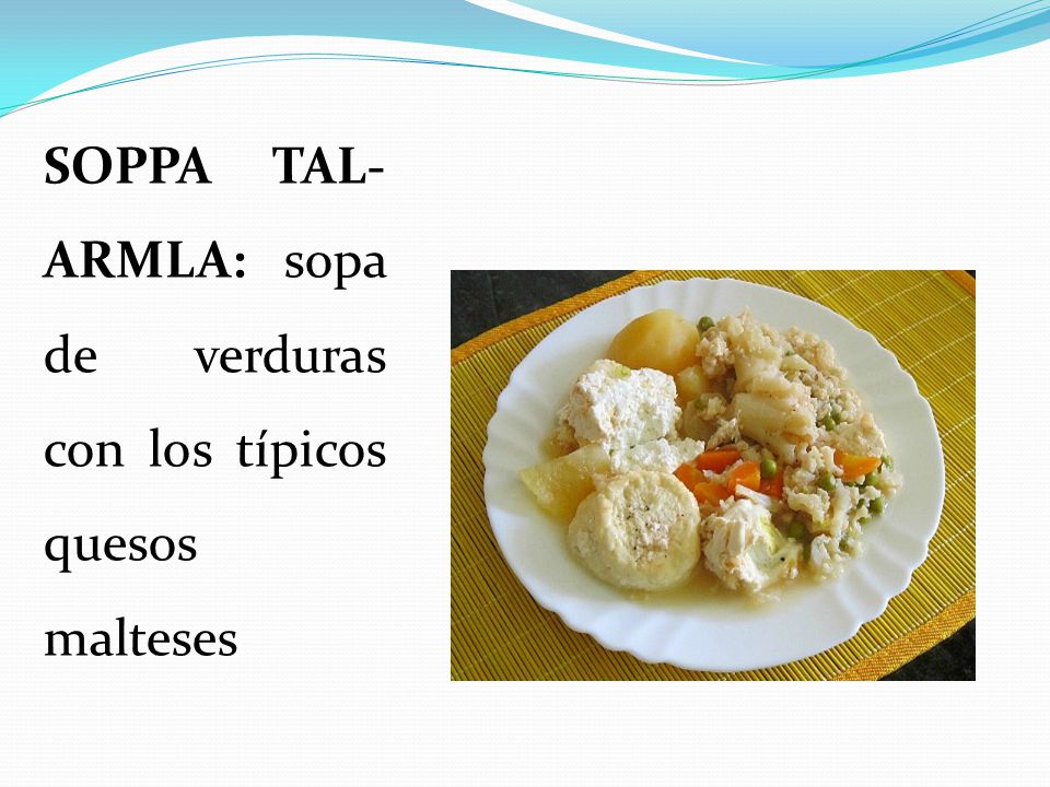 SOPPA TAL-ARMLA: sopa de verduras con los típicos quesos malteses