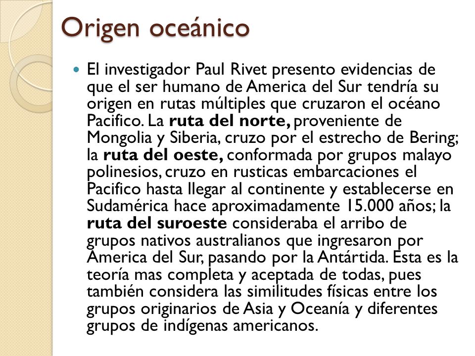 Origen oceánico