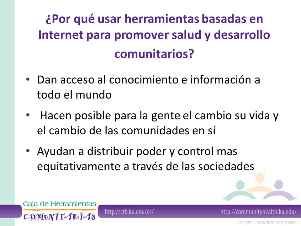 ¿Por qué usar herramientas basadas en Internet para promover salud y desarrollo comunitarios