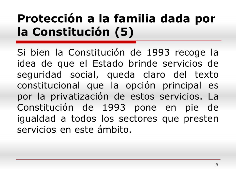 Protección a la familia dada por la Constitución (5)