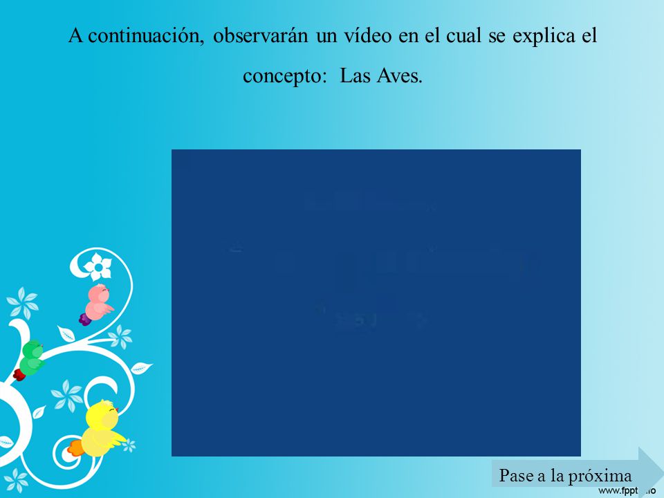 A continuación, observarán un vídeo en el cual se explica el concepto: Las Aves.