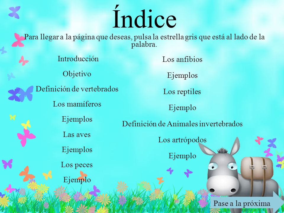Índice Para llegar a la página que deseas, pulsa la estrella gris que está al lado de la palabra.