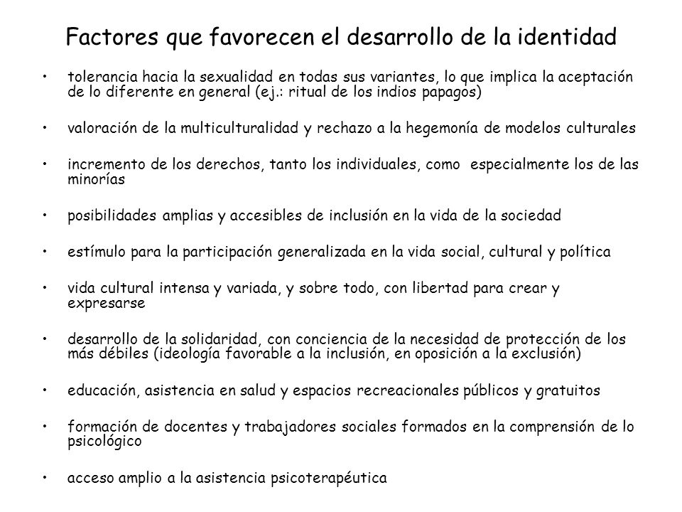 Factores que favorecen el desarrollo de la identidad